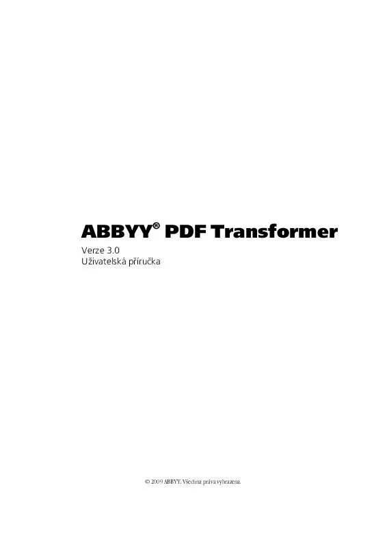 Mode d'emploi ABBYY SOFTWARE PDF TRANSFORMER