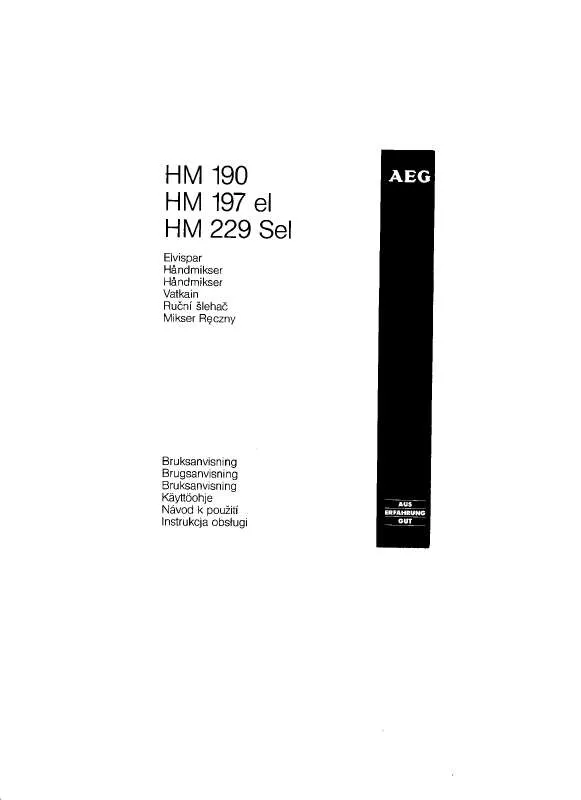 Mode d'emploi AEG-ELECTROLUX HM190