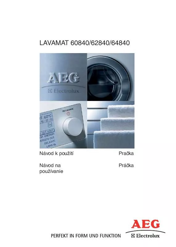 Mode d'emploi AEG-ELECTROLUX LAVAMAT 60840