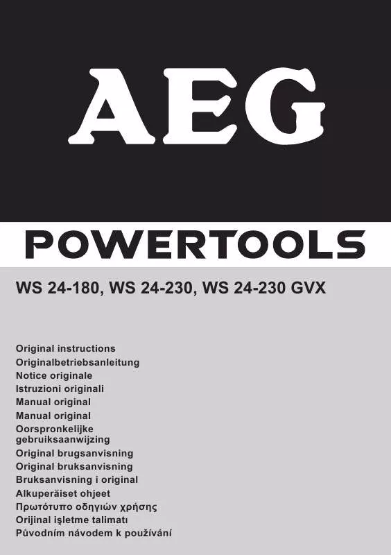 Mode d'emploi AEG WS 24-230 GVX