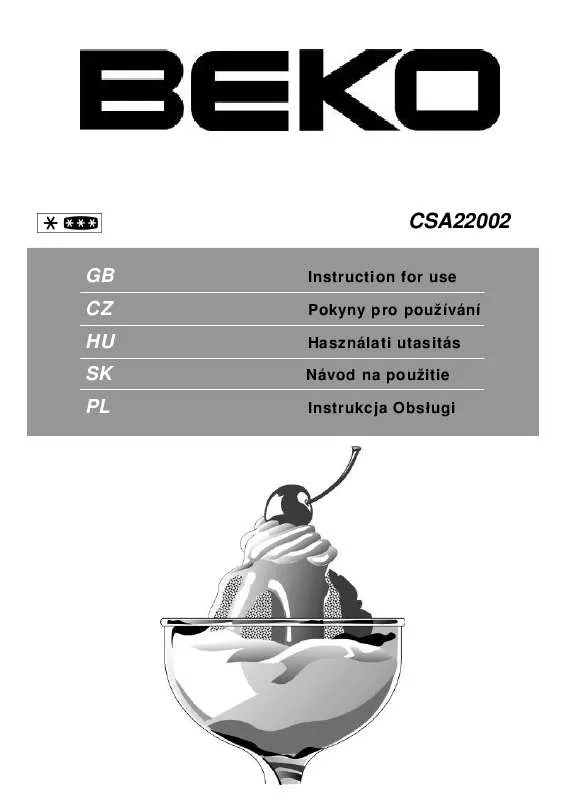 Mode d'emploi BEKO CSA 22002