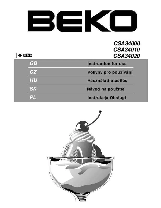 Mode d'emploi BEKO CSA34020