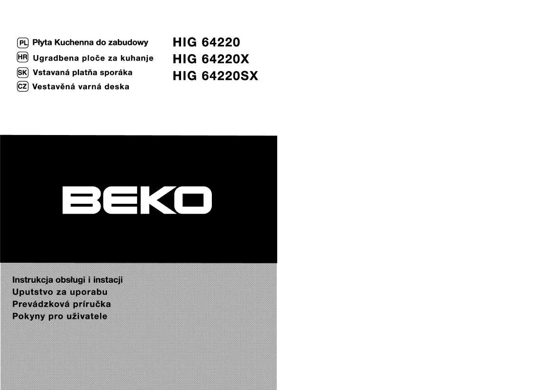 Mode d'emploi BEKO HIG 64220SX
