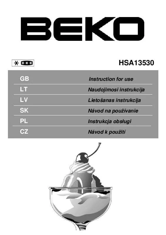 Mode d'emploi BEKO HSA 13530