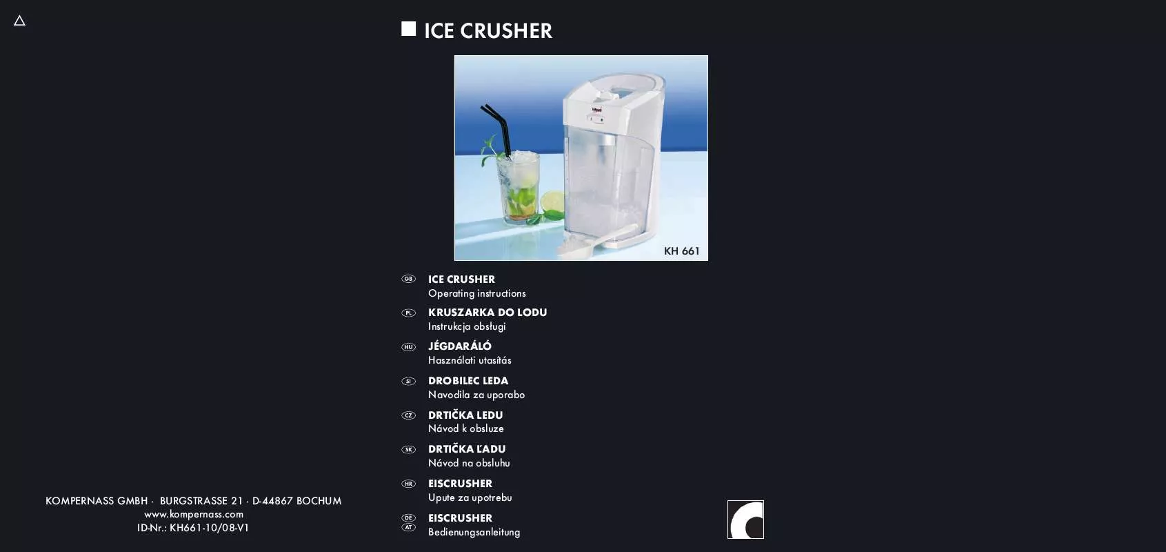 Mode d'emploi BIFINETT KH 661 ICE CRUSHER