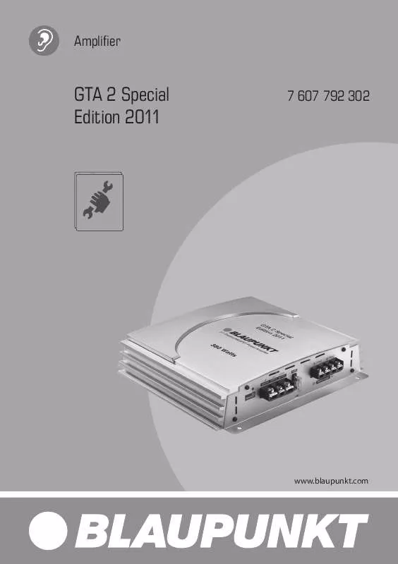 Mode d'emploi BLAUPUNKT GTA 2 SPECIAL EDITION 2011