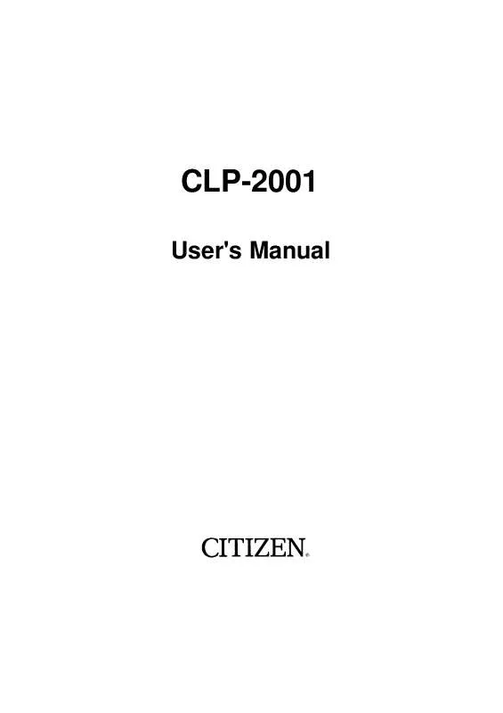 Mode d'emploi CITIZEN CLP-2001