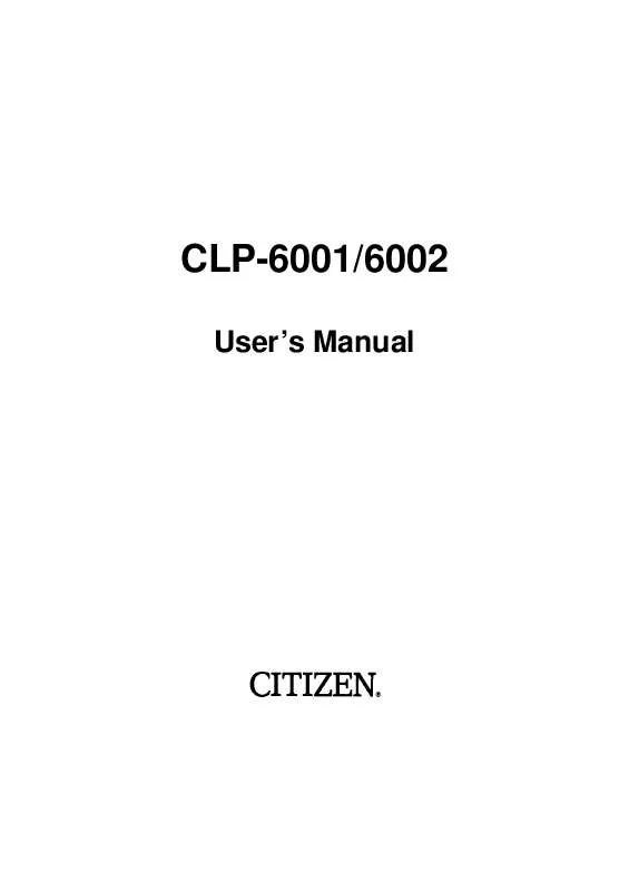 Mode d'emploi CITIZEN CLP-6001