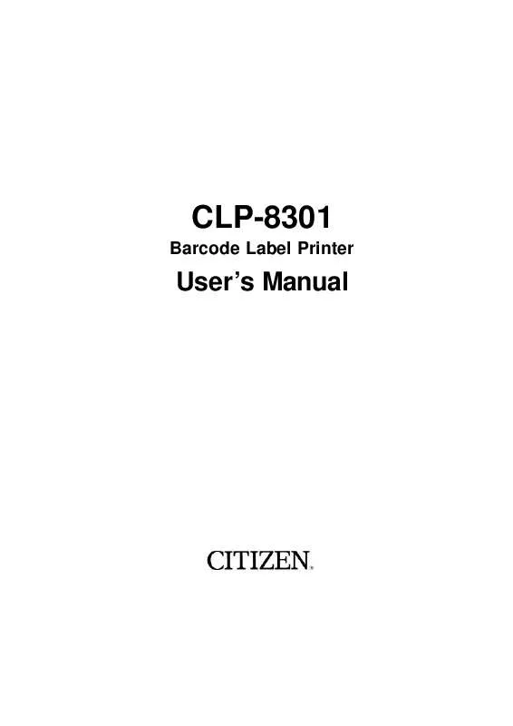 Mode d'emploi CITIZEN CLP-8301