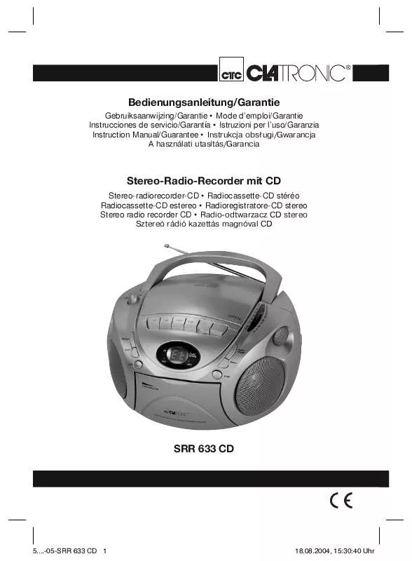 Mode d'emploi CLATRONIC SRR 633 CD-IM