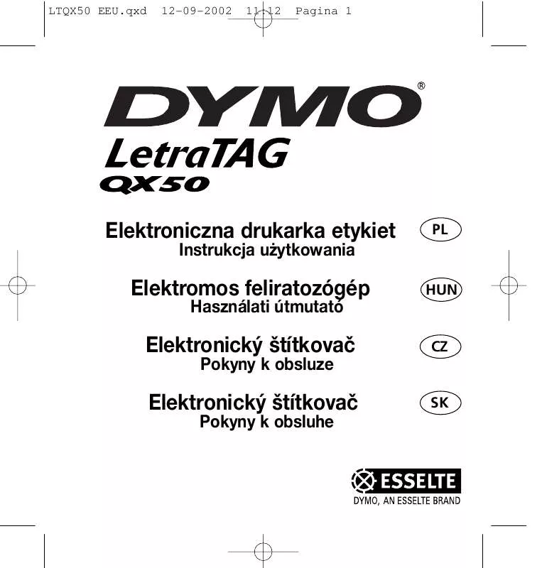 Mode d'emploi DYMO LETRATAG QX50
