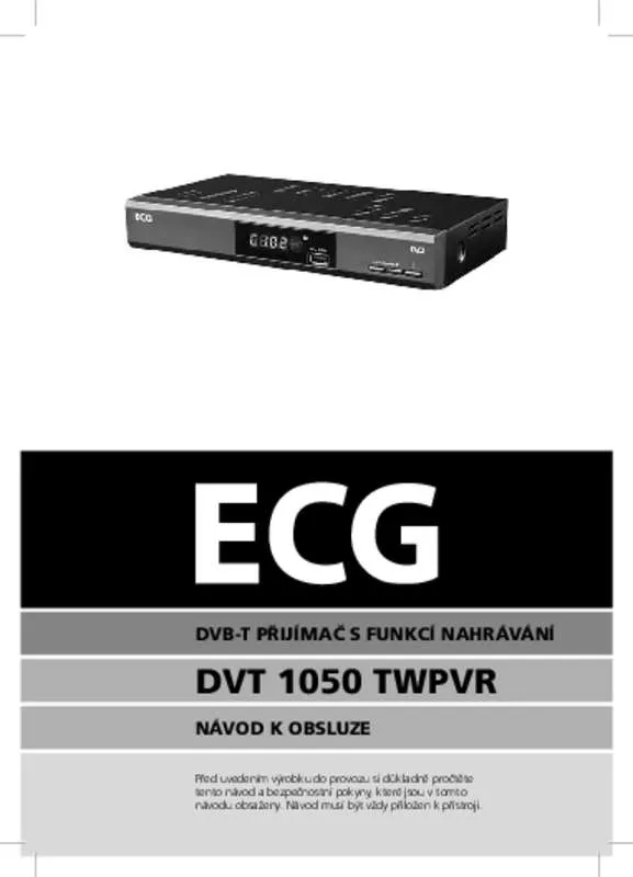 Mode d'emploi ECG DVT 1050 TWPVR - DVB-T PIJ