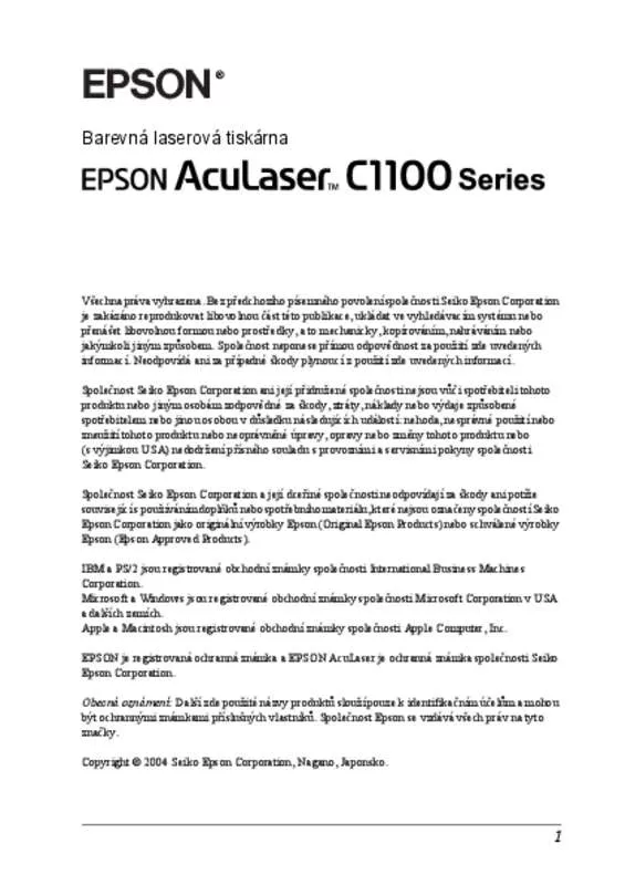 Mode d'emploi EPSON ACULASER C1100