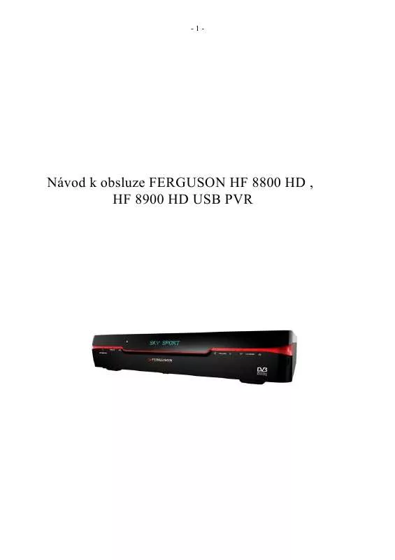Mode d'emploi FERGUSON HF 8900 HD