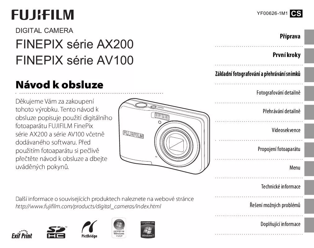 Mode d'emploi FUJIFILM FINEPIX AX100