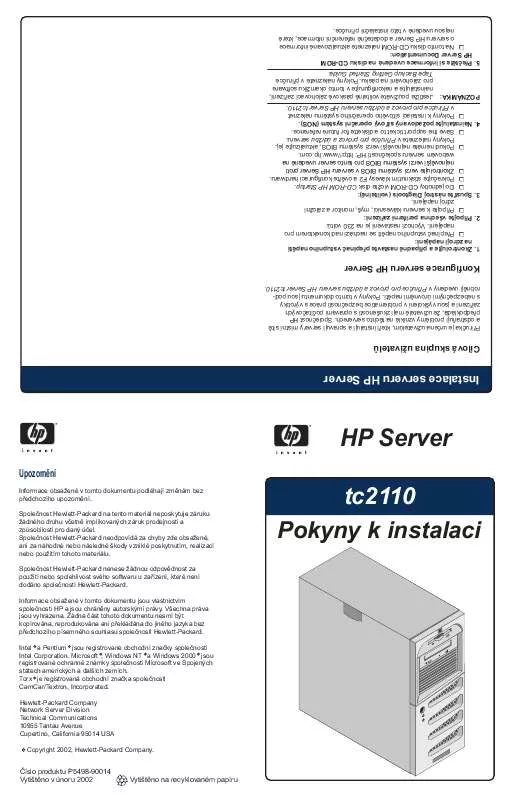 Mode d'emploi HP SERVER TC2110