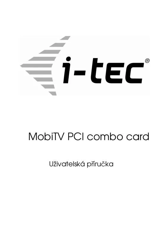 Mode d'emploi I-TEC MOBITV PCI COMBO CARD