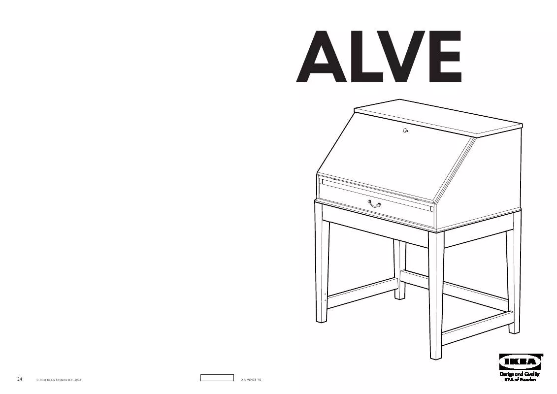 Mode d'emploi IKEA ALVE, SEKRETÁŘ. 81×58-95, V. 102 CM.