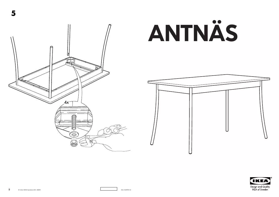 Mode d'emploi IKEA ANTNÄS, JÍDELNÍ STŮL. 130×75, V. 74 CM.