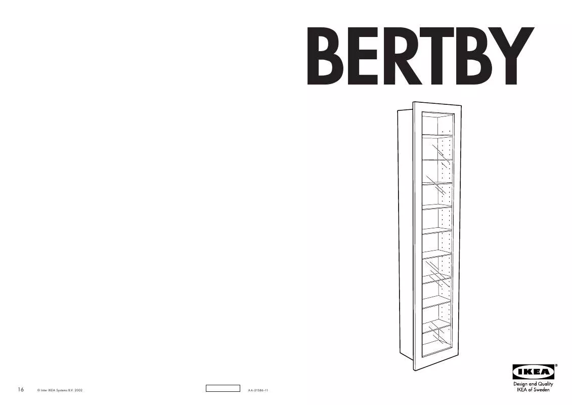 Mode d'emploi IKEA BERTBY, NÁSTĚNNÁ VITRÍNA. 42×19, V. 170 CM.