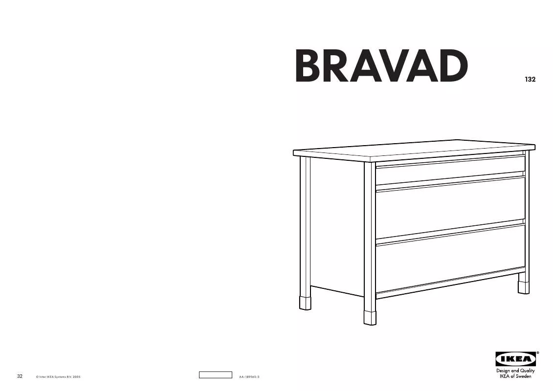 Mode d'emploi IKEA BRAVAD, SPODNÍ SKŘÍŇKA. 132×90 CM.