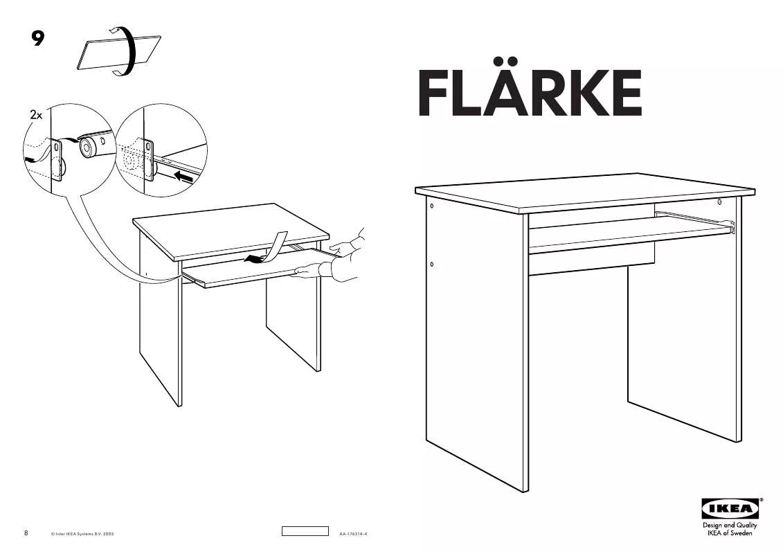 Mode d'emploi IKEA FLÄRKE, POČÍTAČOVÝ STOLEK. 80×55 CM.