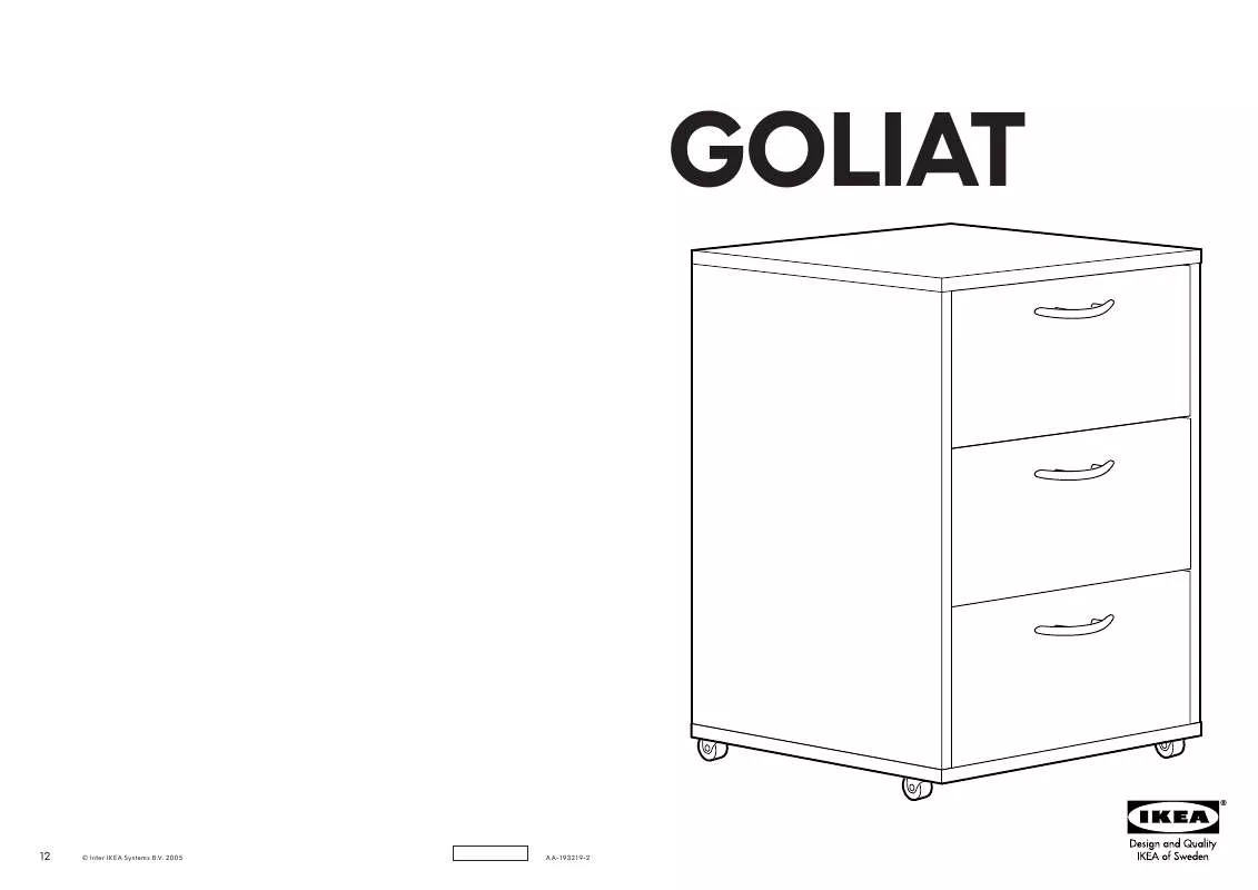 Mode d'emploi IKEA GOLIAT, ZÁSUVKOVÝ DÍL NA KOLEČKÁCH. 41×40, V. 58 CM.