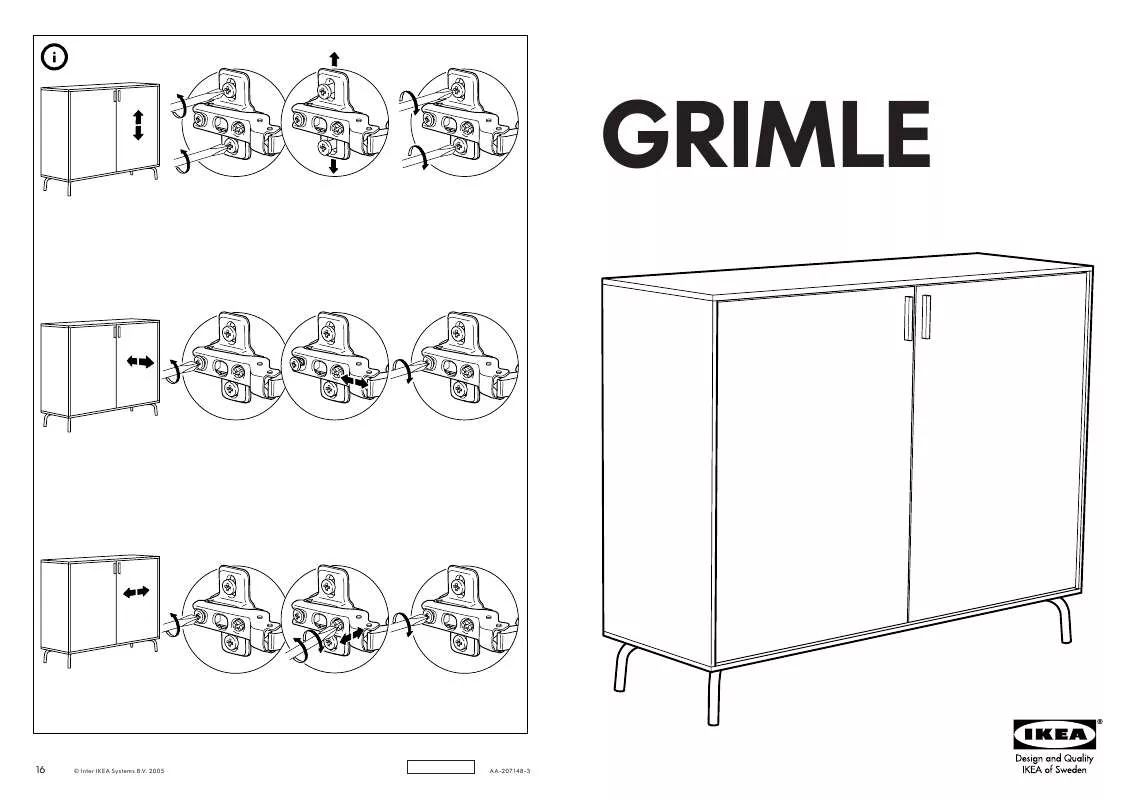 Mode d'emploi IKEA GRIMLE, PŘÍBORNÍK. 120×40, V. 96 CM.