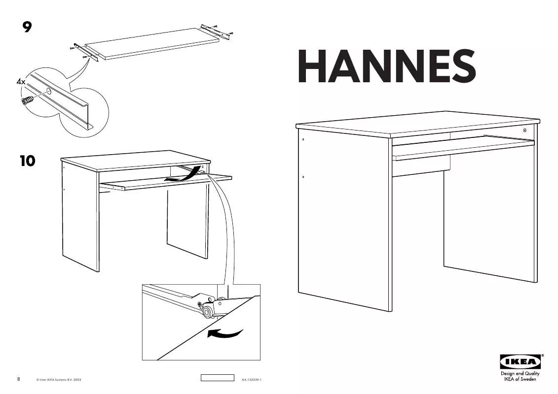Mode d'emploi IKEA HANNES, STŮL. 90×60, V. 73 CM.