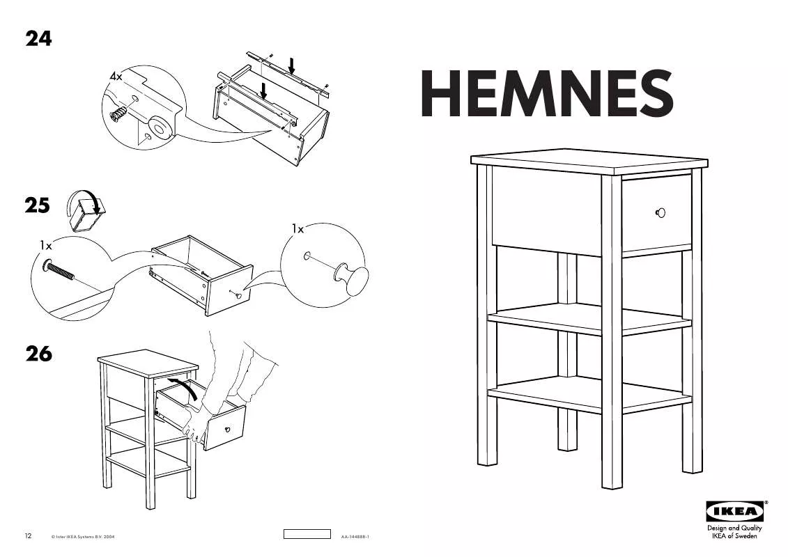 Mode d'emploi IKEA HEMNES, NOČNÍ STOLEK.