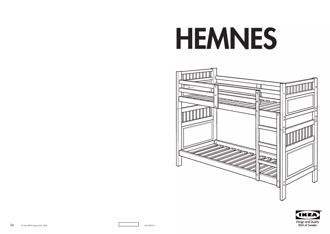 Mode d'emploi IKEA HEMNES, RÁM PALANDY. 90×200 CM.