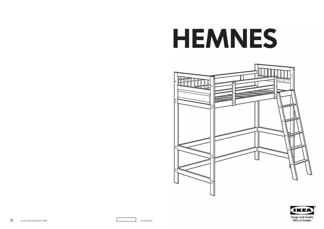 Mode d'emploi IKEA HEMNES, RÁM VYSOKÉ POSTELE. 90×200 CM.