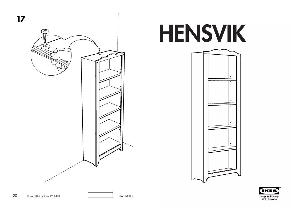 Mode d'emploi IKEA HENSVIK, KNIHOVNA. 70×30 V. 186 CM.