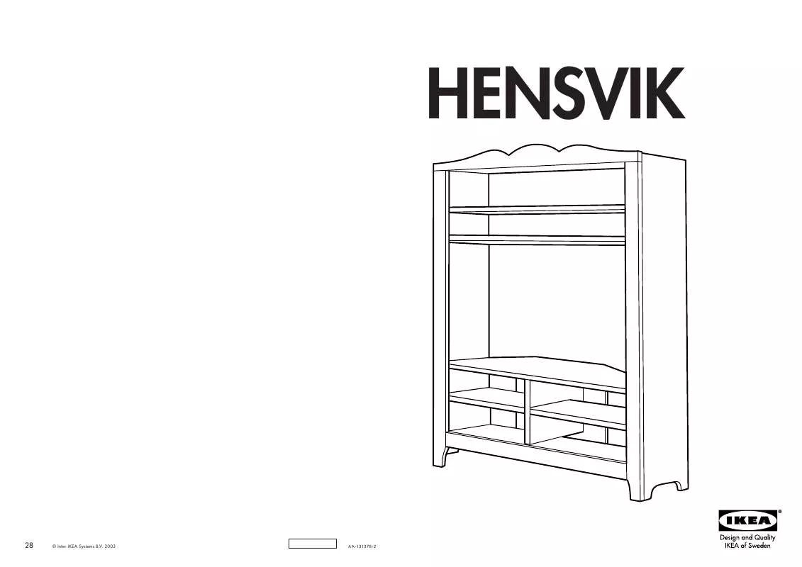 Mode d'emploi IKEA HENSVIK, ÚLOŽNÝ DÍL. 60×41, V. 165 CM.