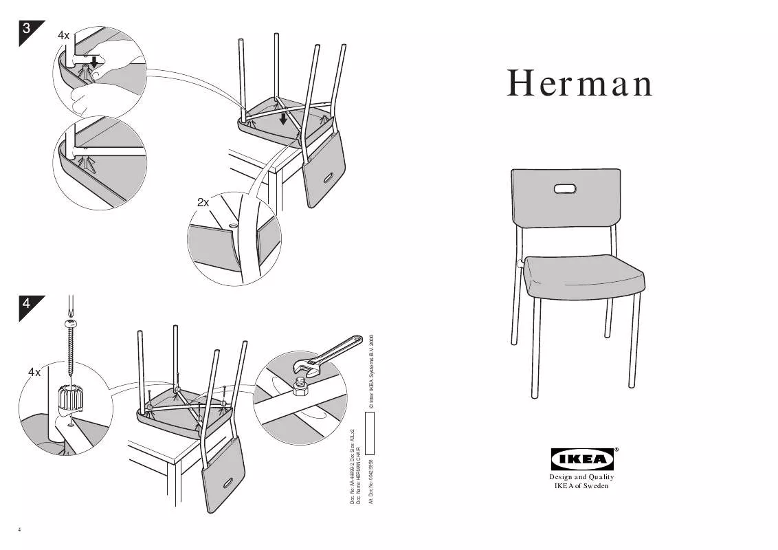 Mode d'emploi IKEA HERMAN, ŽIDLE.
