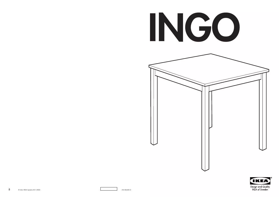 Mode d'emploi IKEA INGO, JÍDELNÍ STŮL. 75×75, V. 73 CM.