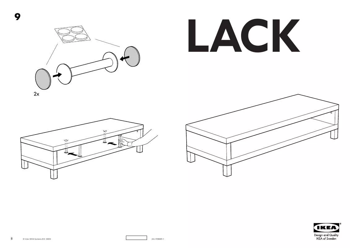 Mode d'emploi IKEA LACK, TV STOLEK. 149×55, V. 35 CM.