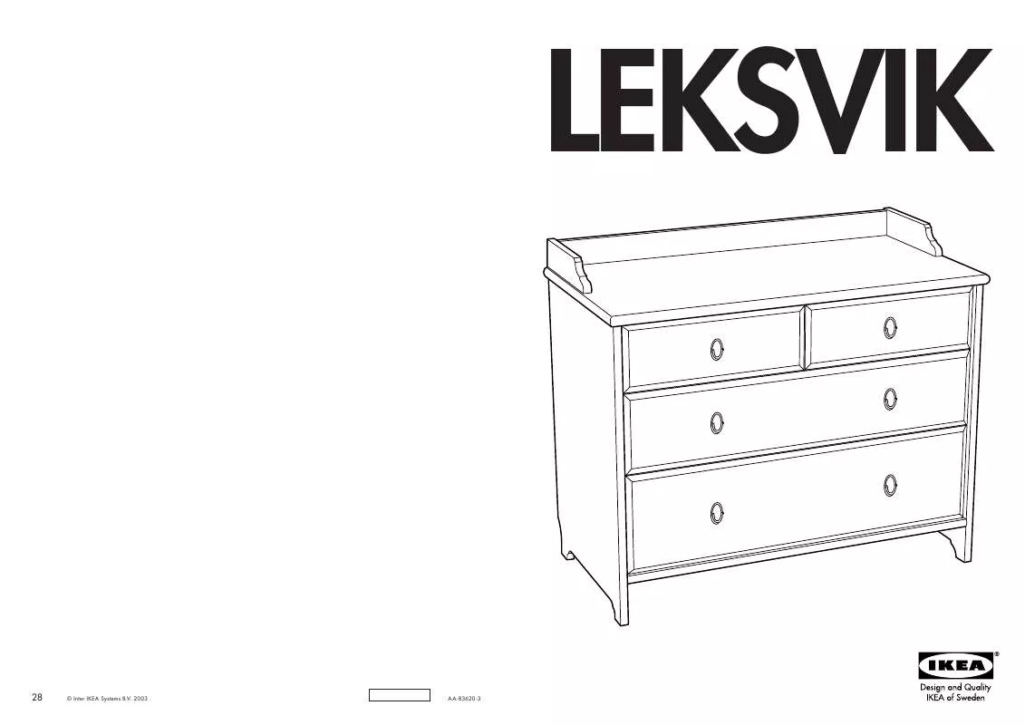 Mode d'emploi IKEA LEKSVIK, KOMODA SE 4 ZÁSUVKAMI. 95×49, V. 82 CM.