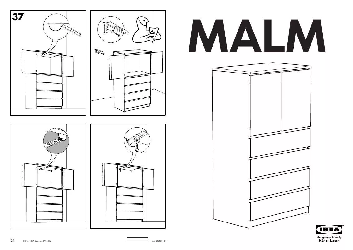 Mode d'emploi IKEA MALM, TV ÚLOŽNÝ DÍL. 93×59, V.166 CM.
