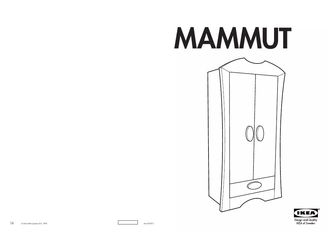 Mode d'emploi IKEA MAMMUT, ŠATNÍ SKŘÍŇ. 84×50, V. 186 CM.