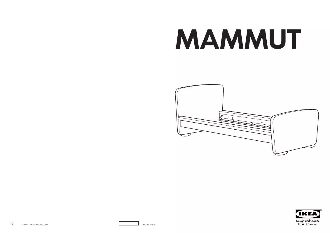 Mode d'emploi IKEA MAMMUT, RÁM POSTELE. 70×160 CM.