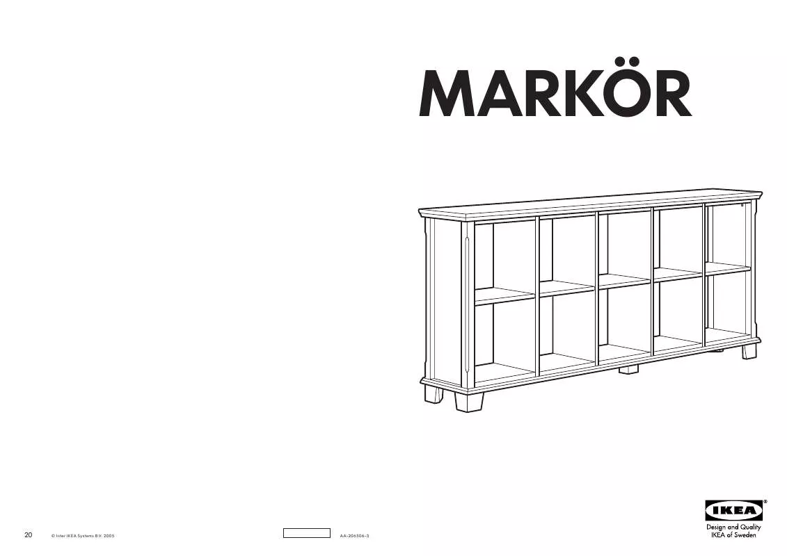 Mode d'emploi IKEA MARKÖR, KNIHOVNA. 186×32, V. 86 CM.