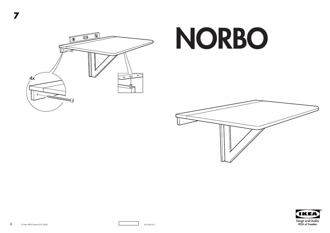 Mode d'emploi IKEA NORBO, NÁSTĚNNÝ SKLÁPĚCÍ STOLEK. 79×59 CM.