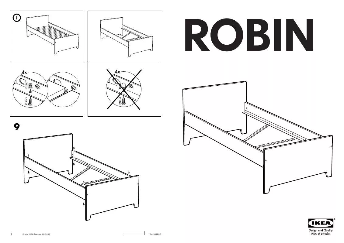 Mode d'emploi IKEA ROBIN, RÁM POSTELE.