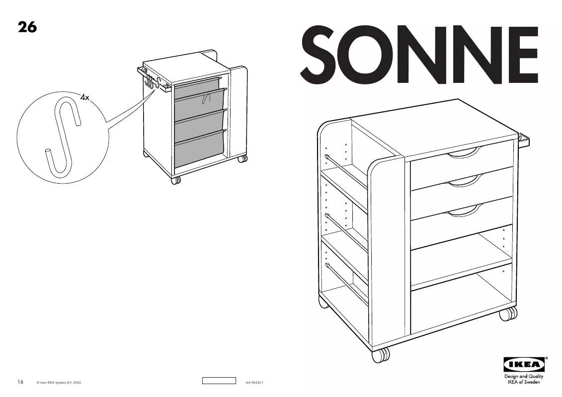 Mode d'emploi IKEA SONNE, ÚLOŽNÝ DÍL NA KOLEČKÁCH. 54×38, V. 67 CM.