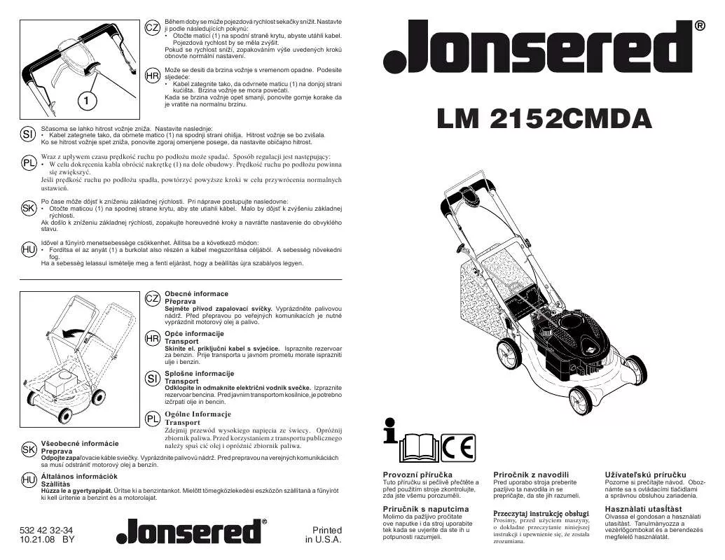 Mode d'emploi JONSERED LM 2152 CMDA