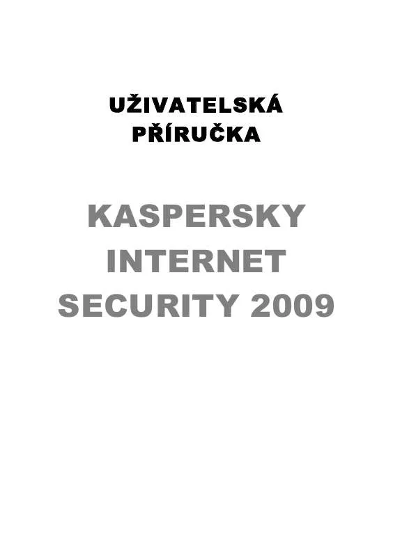 Mode d'emploi KASPERSKY LAB INTERNET SECURITY 2009