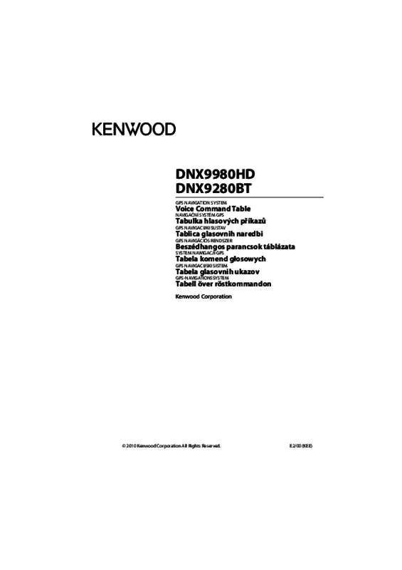 Mode d'emploi KENWOOD DNX9280BT