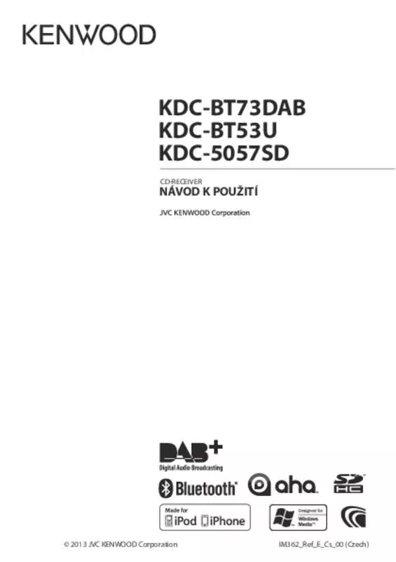 Mode d'emploi KENWOOD KDC-BT53U