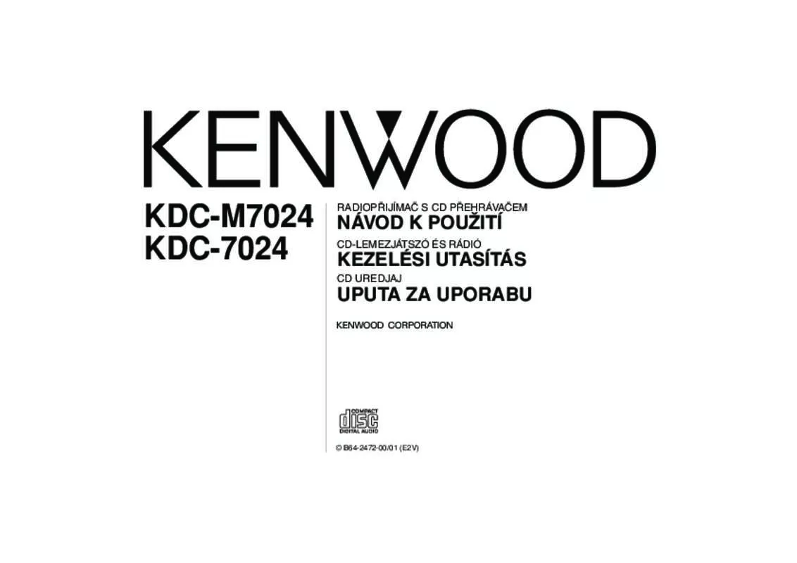 Mode d'emploi KENWOOD KDC-M7024